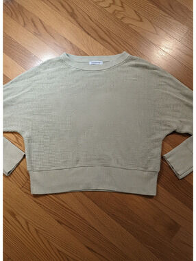 Prologue Women's Light Green Cotton Rayon Knit Pullover Sweater Size S